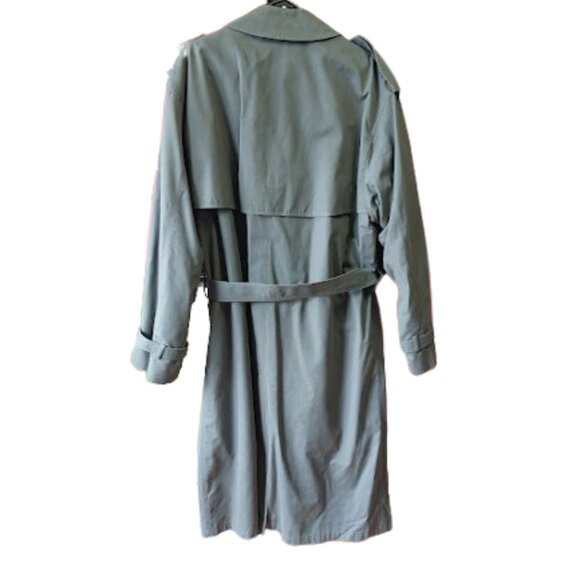 LONDON FOG VINTAGE WOOL Lined Gray Belted Trench Coat Men Size 42 R - Picture 4 of 14